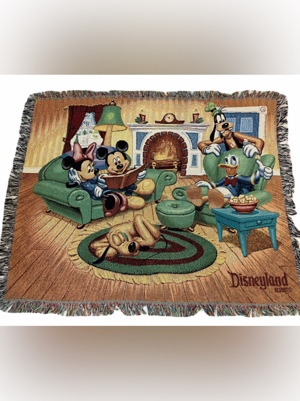 Mickey’s Holiday Gathering-Disneyland Resort 60”x50” Tapestry Throw 100% Cotton